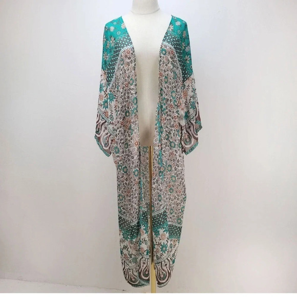 Floral Kimono Long Duster - Picture 3 of 12